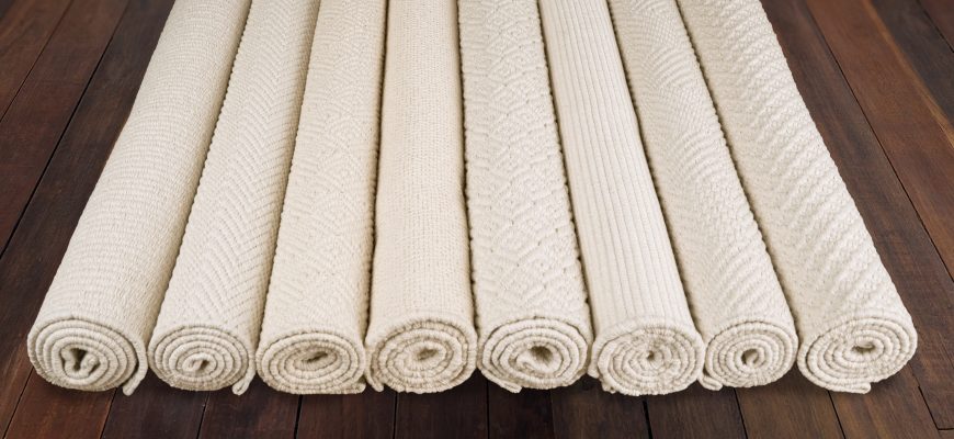 Angled floor view of Cotton Organics Flatweave Rug