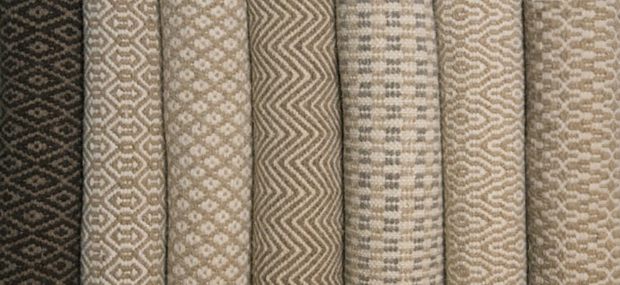 7 rolls of our undyed wool thick woven natural rugs