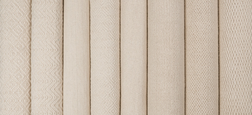 Rolls of our Cotton Organic Rugs collection