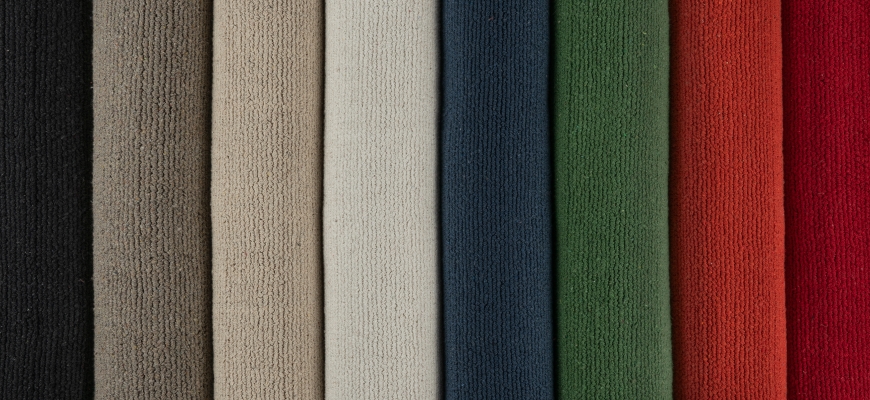 Rolls of our Solid Eco Cotton Loom-hooked rugs