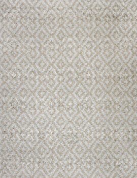 Top-down main product view of Barcelona White/Natural Eco Cotton Loom-Hooked Rug