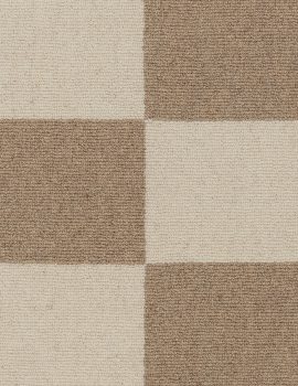 Main product thumbnail 2 of Checkerboard Taupe Natural Wool Loom-Hooked Rug